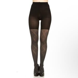 ASSETS by SARA BLAKELY FLIPSIDE DIAMOND REVERSIBLE TIGHTS BLACK